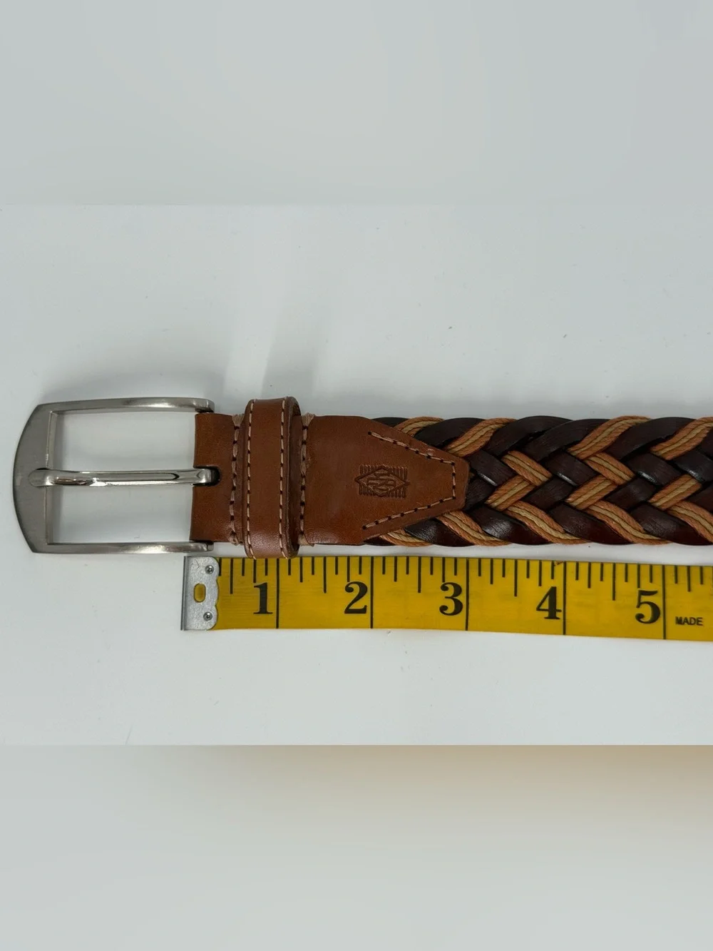 Leather Braided Woven Leather Men’s Belt 38